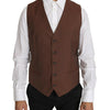 Gilet formel Dolce &amp; Gabbana Sleek Bronze et Gris Slim Fit