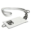 Dolce & Gabbana White Calf Leather Lanyard Logo Card Holder Wallet