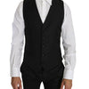 Dolce &amp; Gabbana Schwarze Weste aus massiver Wolle und Seide
