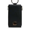 Dolce & Gabbana Black Leather Logo Plaque Neck Strap Card Coin Wallet