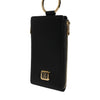 Dolce & Gabbana Black Leather Logo Plaque Neck Strap Card Coin Wallet