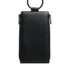 Dolce & Gabbana Black Leather Logo Plaque Neck Strap Card Coin Wallet