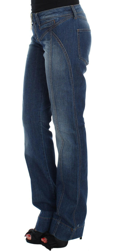 Cavalli Bootcut-Jeans aus Stretch-Baumwolle in blauer Waschung
