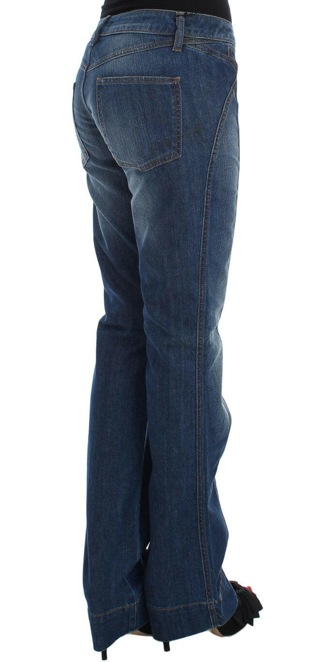 Cavalli Blue Wash Cotton Stretch Boot Cut Jeans