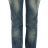 Cavalli – Blaue Jeans mit niedriger Taille aus Baumwolle