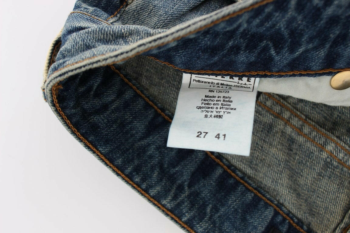 Cavalli – Blaue Jeans mit niedriger Taille aus Baumwolle
