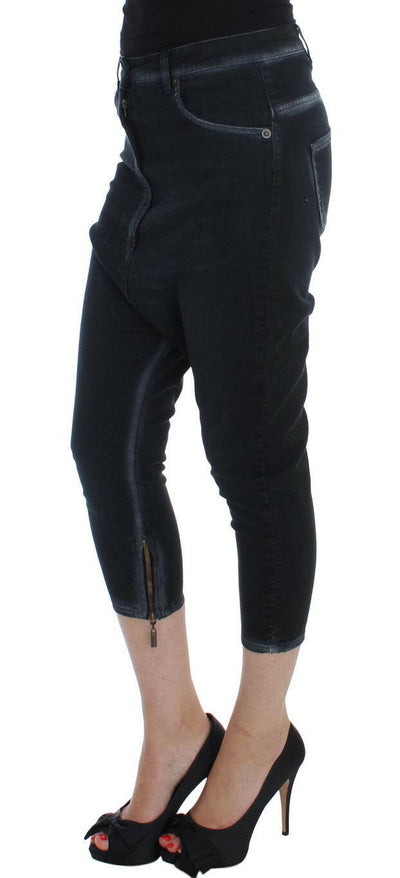 Cavalli – Blaue Baggy-Relax-Jeans aus Baumwollstretch