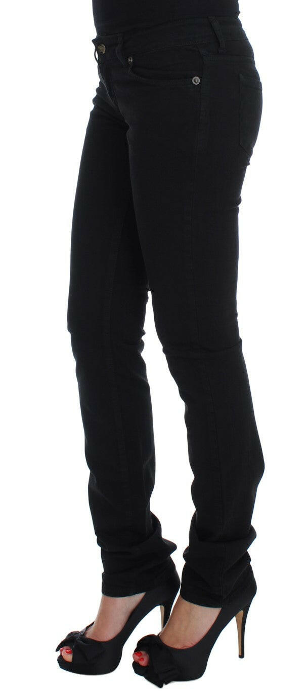 Cavalli – Schwarze Slim-Skinny-Fit-Jeans aus Baumwollstretch
