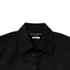 Dolce &amp; Gabbana Schwarzes Seidenhemd mit langen Ärmeln und GOLD