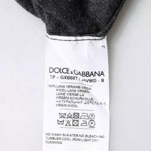 Pull à col roulé en laine grise Dolce &amp; Gabbana