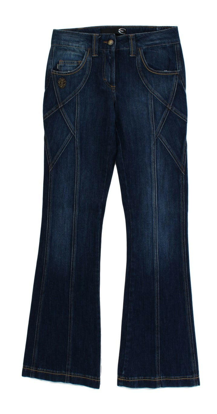 Cavalli – Blaue Stretch-Jeans aus Baumwolle mit niedriger Taille