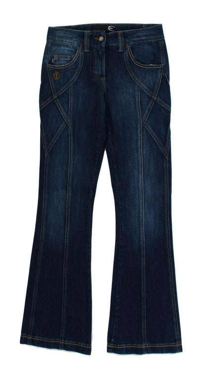 Cavalli – Blaue Stretch-Jeans aus Baumwolle mit niedriger Taille