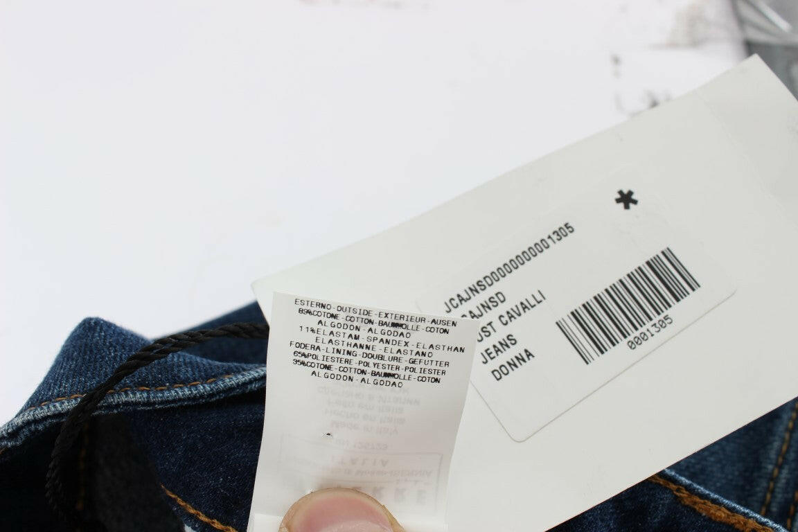 Cavalli – Blaue Stretch-Jeans aus Baumwolle mit niedriger Taille