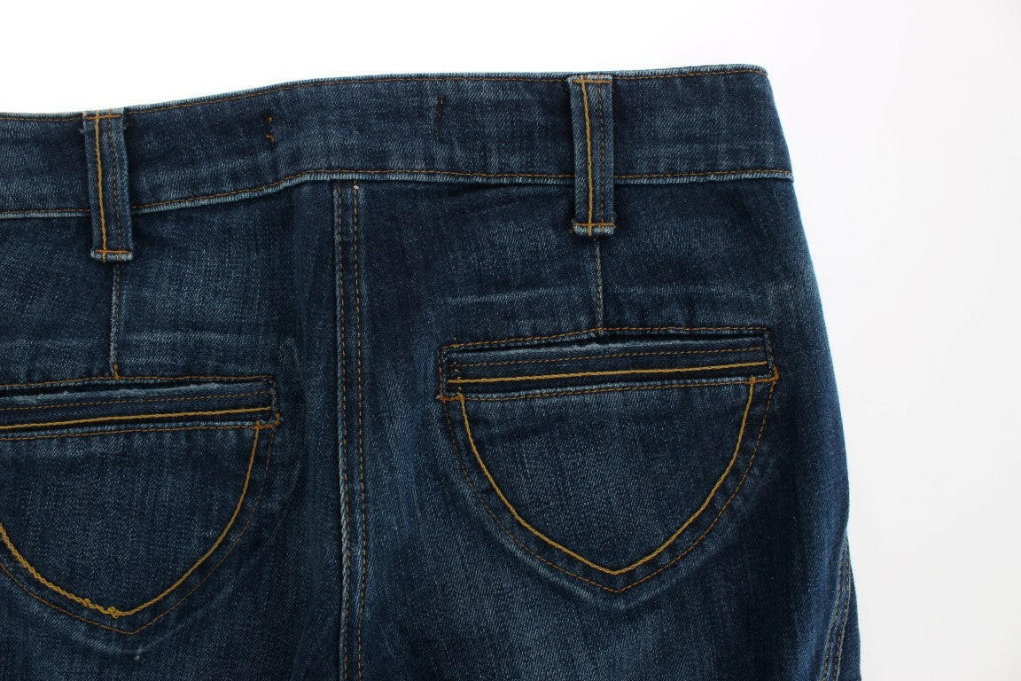 Cavalli – Blaue Stretch-Jeans aus Baumwolle mit niedriger Taille