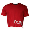 T-shirt court à col rond et imprimé logo rouge Dolce &amp; Gabbana