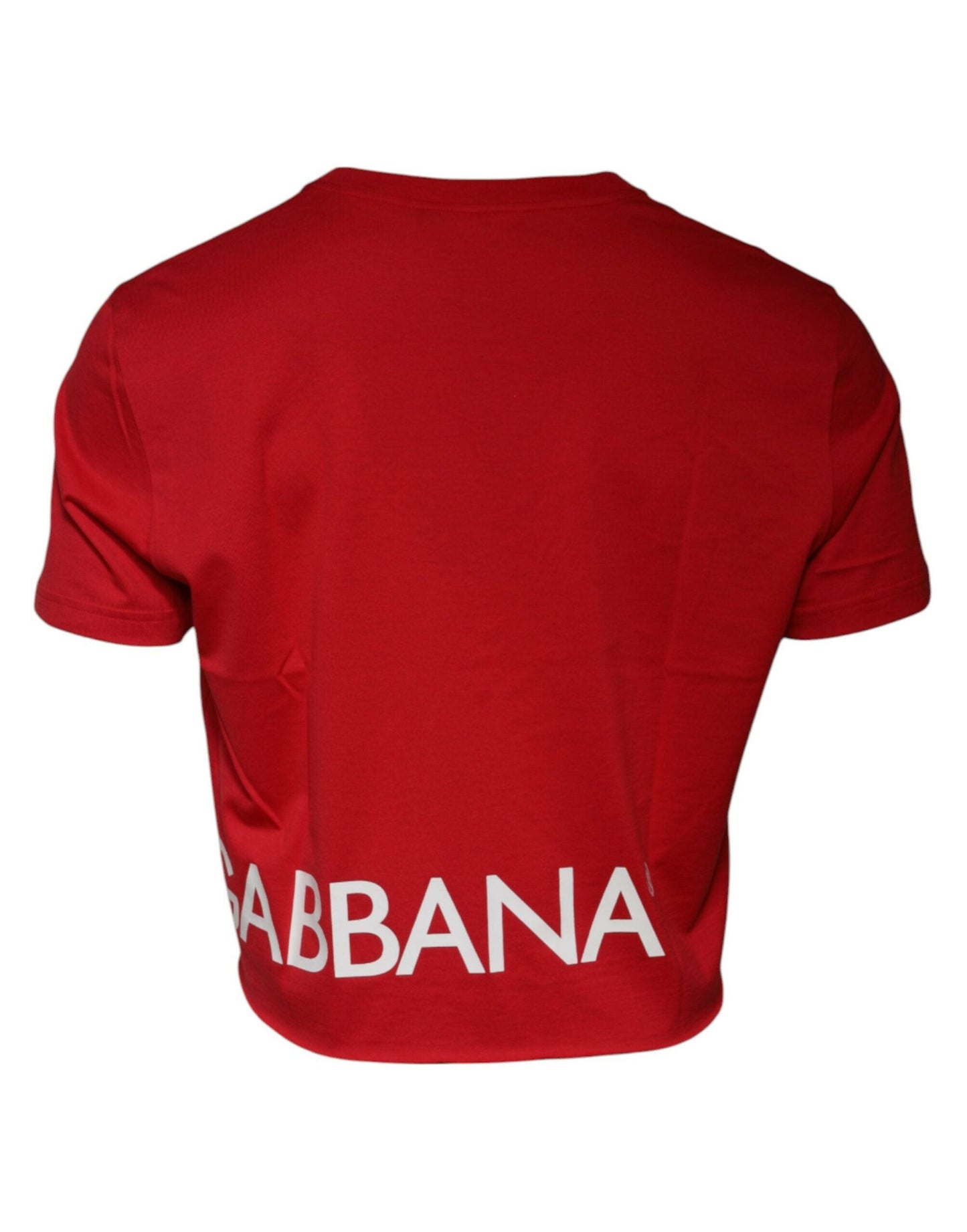 T-shirt court à col rond et imprimé logo rouge Dolce &amp; Gabbana