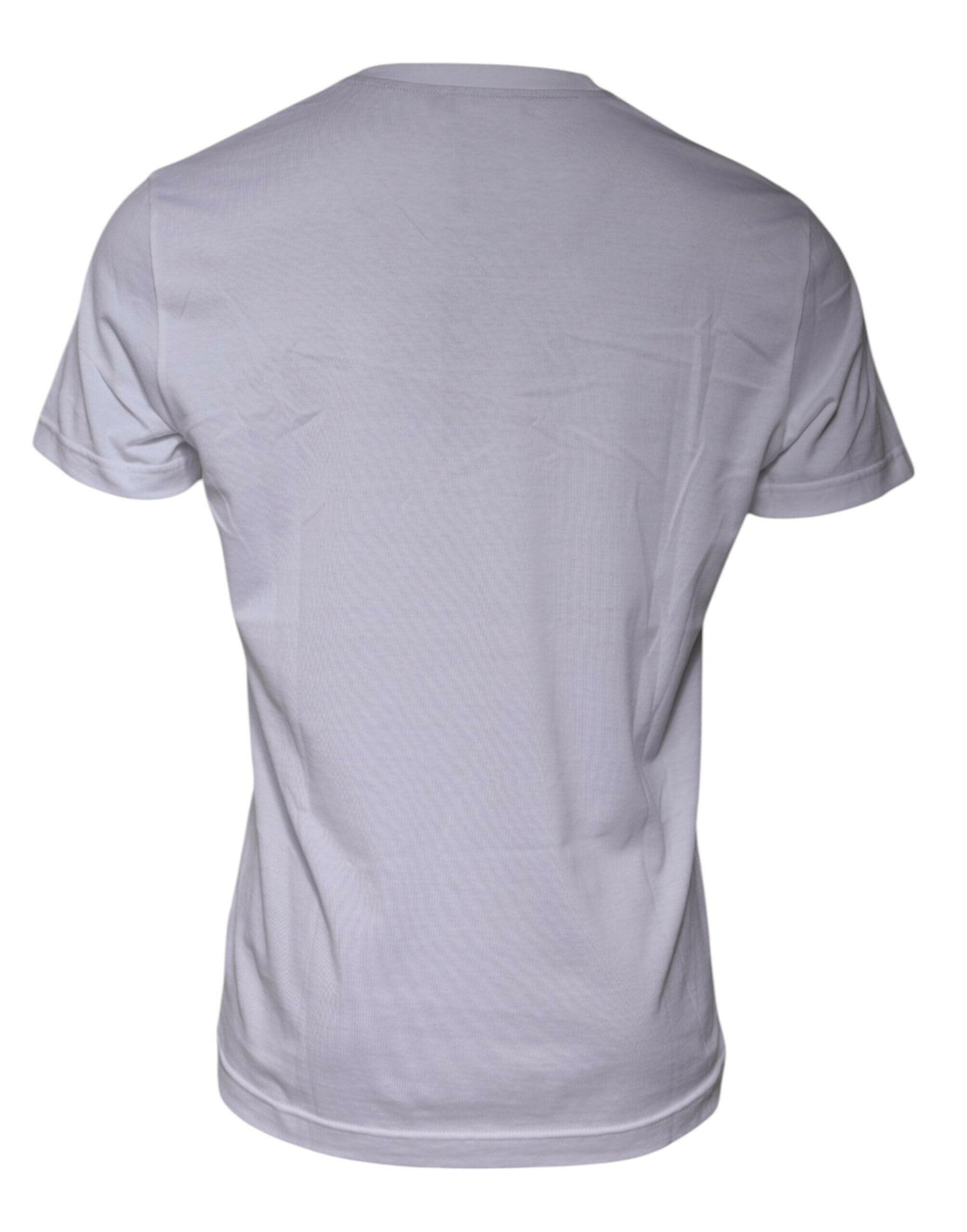 Dolce &amp; Gabbana – Weißes Baumwoll-T-Shirt mit Rundhalsausschnitt und Logo-Print