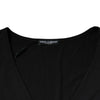 Dolce & Gabbana Black Cotton V-neck Short Sleeves T-shirt