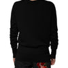 Pull col rond en laine noire Dolce &amp; Gabbana