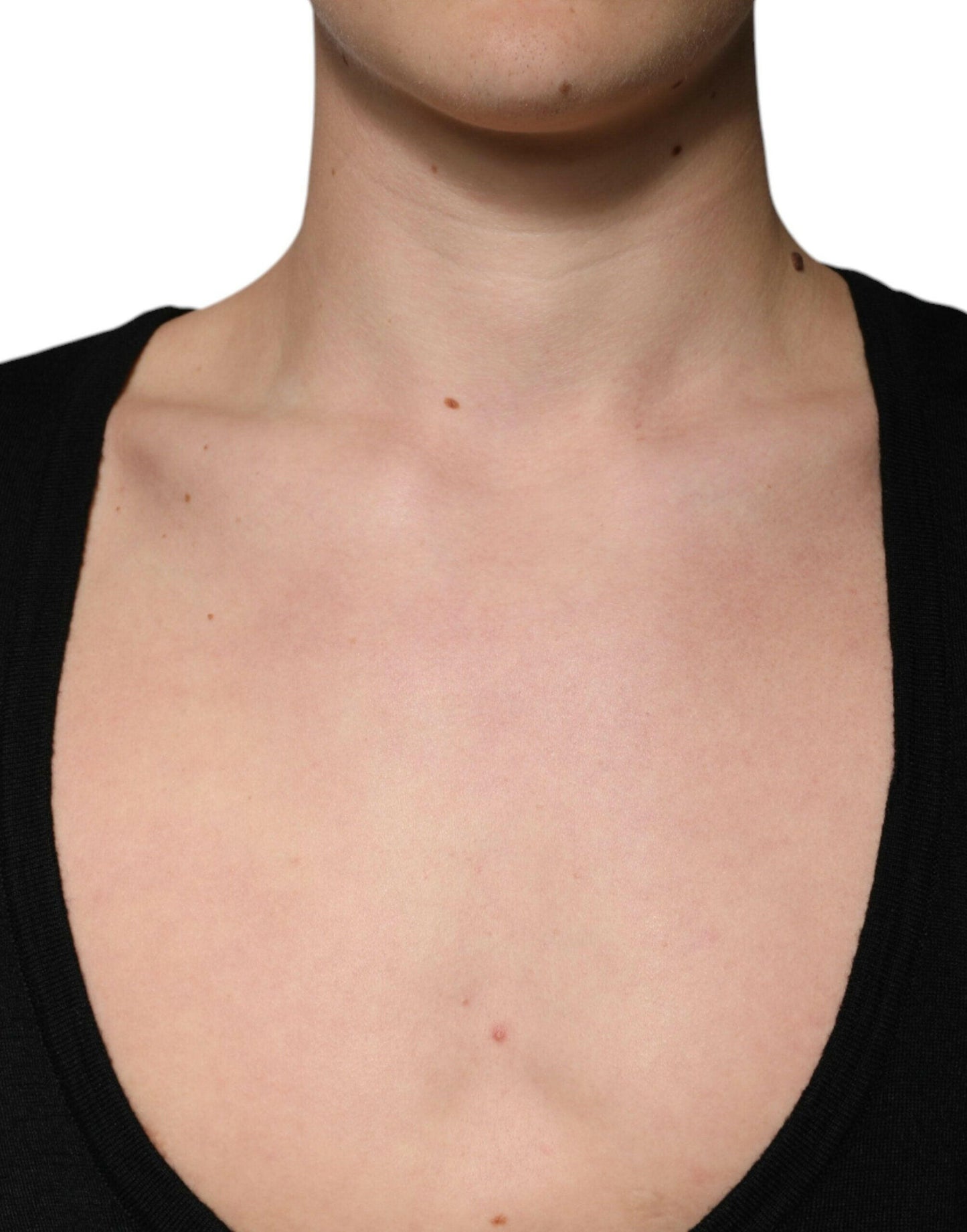 Pull col rond en laine noire Dolce &amp; Gabbana