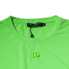 Dolce & Gabbana Green Logo Polyester Crew Neck T-shirt