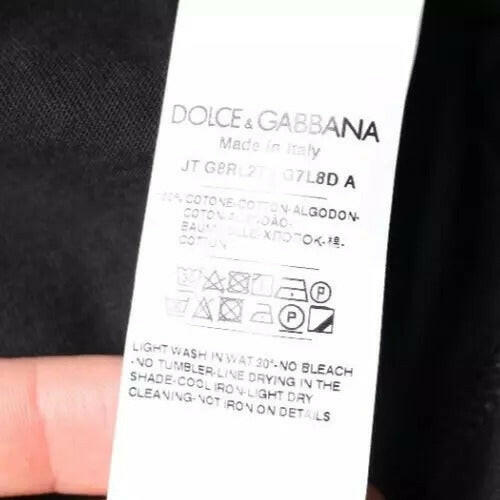 Dolce &amp; Gabbana – T-Shirt mit Rundhalsausschnitt und kurzen Ärmeln in Blau mit Krone