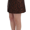 Dolce & Gabbana Brown Floral Brocade Mini Bubble Skirt