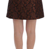 Dolce & Gabbana Brown Floral Brocade Mini Bubble Skirt