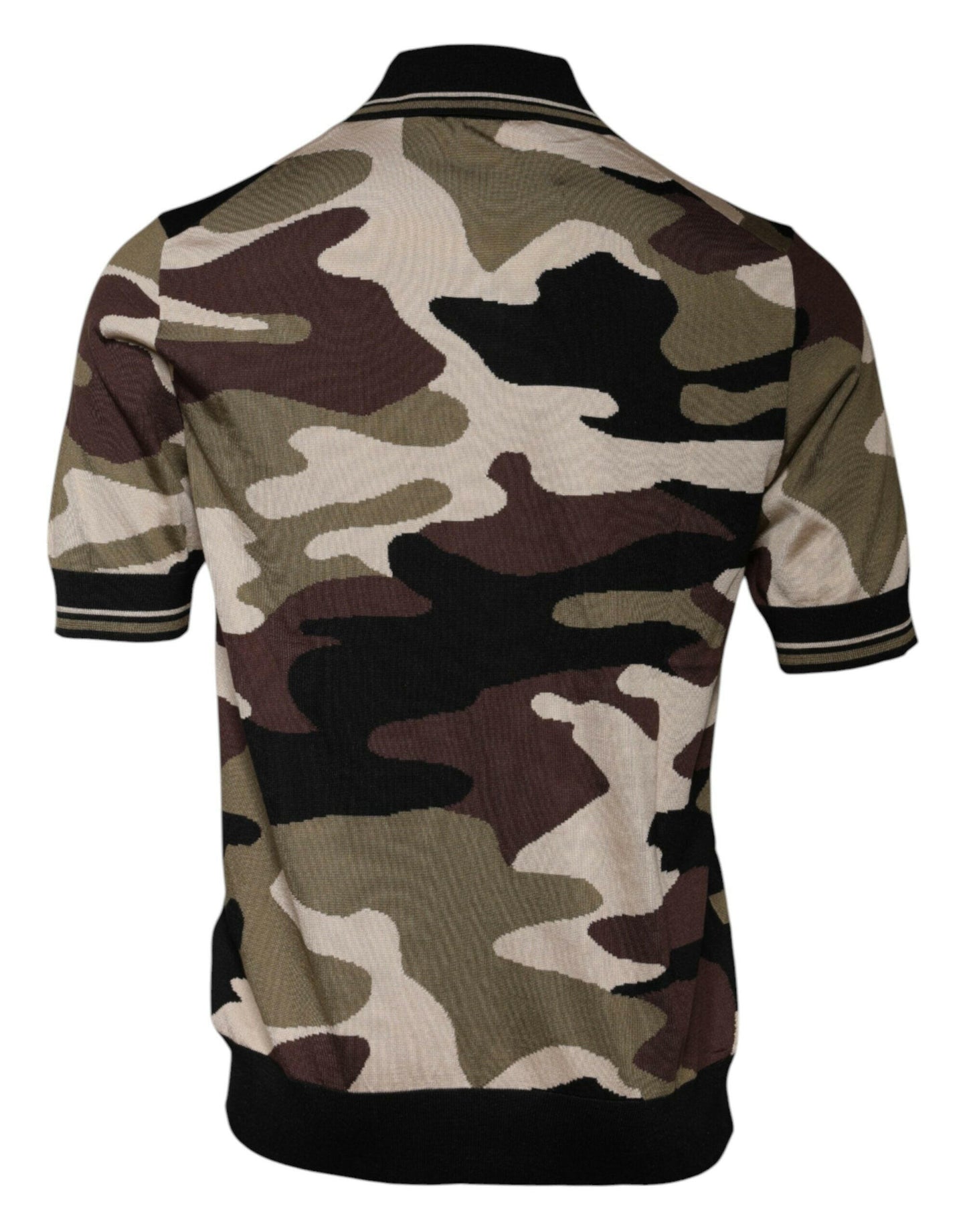 Dolce &amp; Gabbana – Mehrfarbiges Poloshirt mit Camouflage-Kragen
