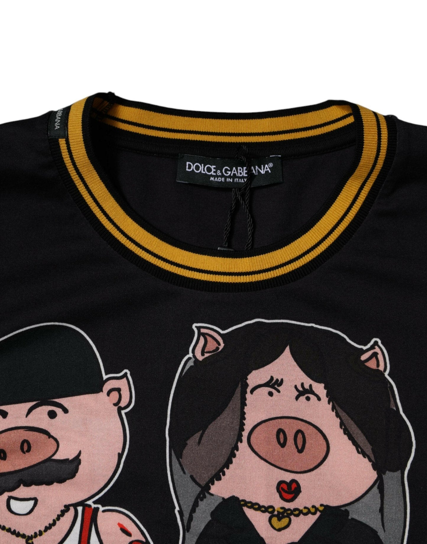 T-shirt ras du cou noir Dolce &amp; Gabbana Année du Cochon 2019