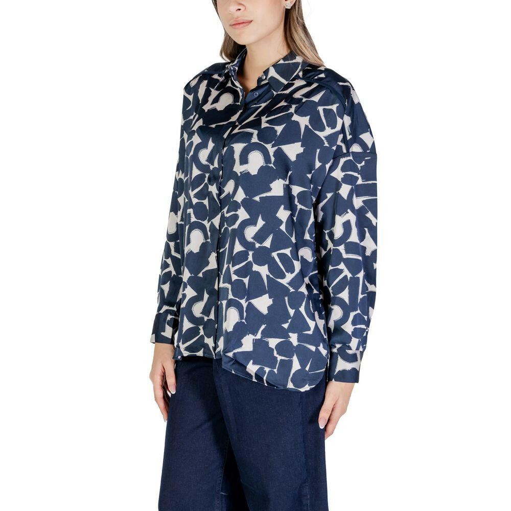 ICHI Blue Polyester Blouse
