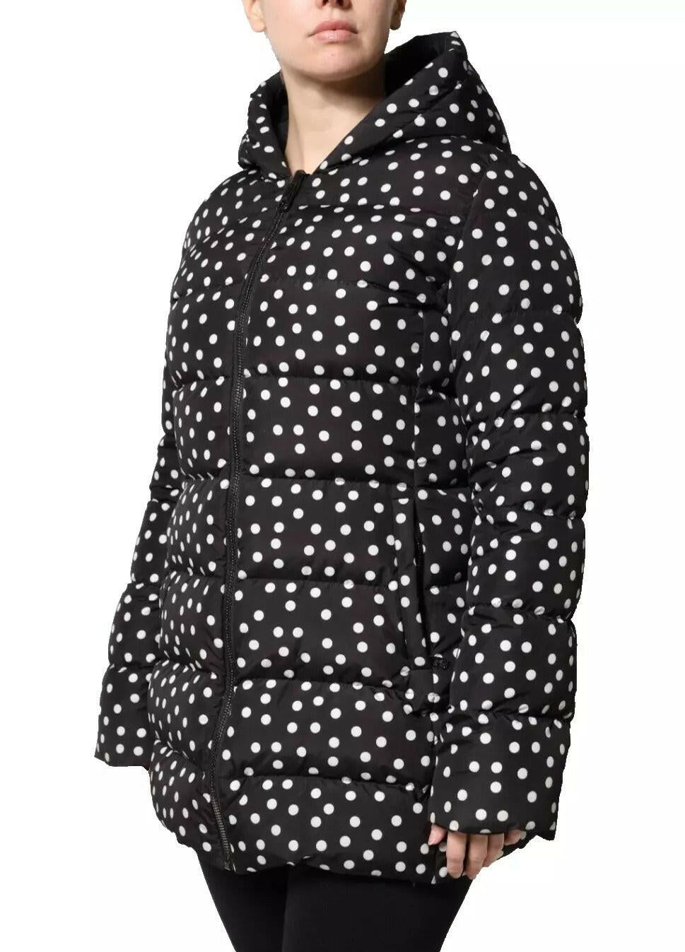 Dolce & Gabbana Black Polyester Hooded Reversible Jacket