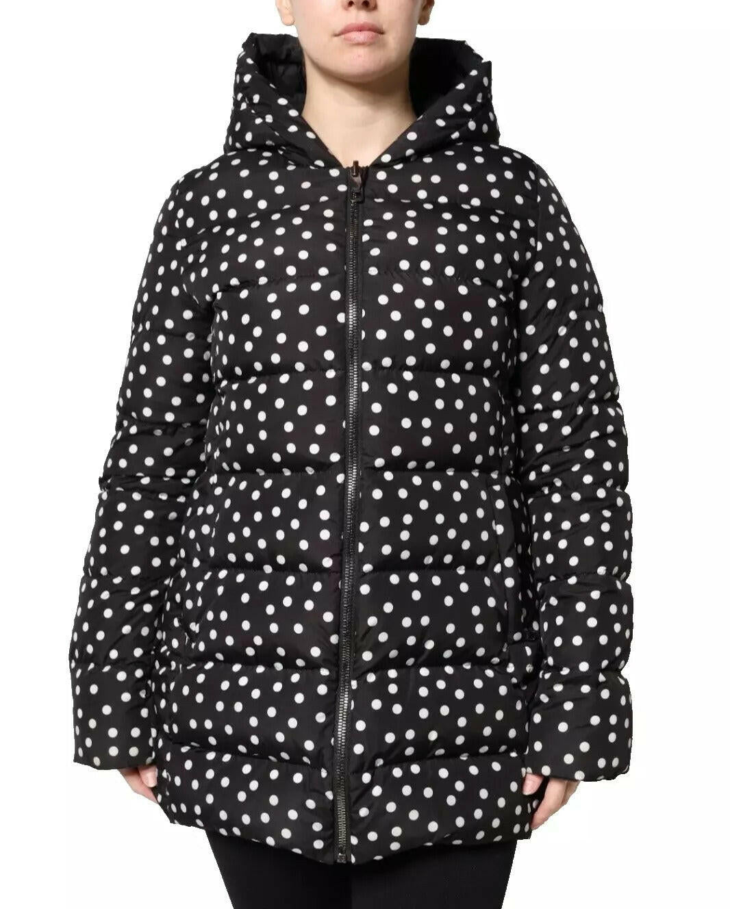 Dolce & Gabbana Black Polyester Hooded Reversible Jacket