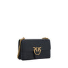 PINKO Black Calf Leather Bos Taurus Shoulder Bag