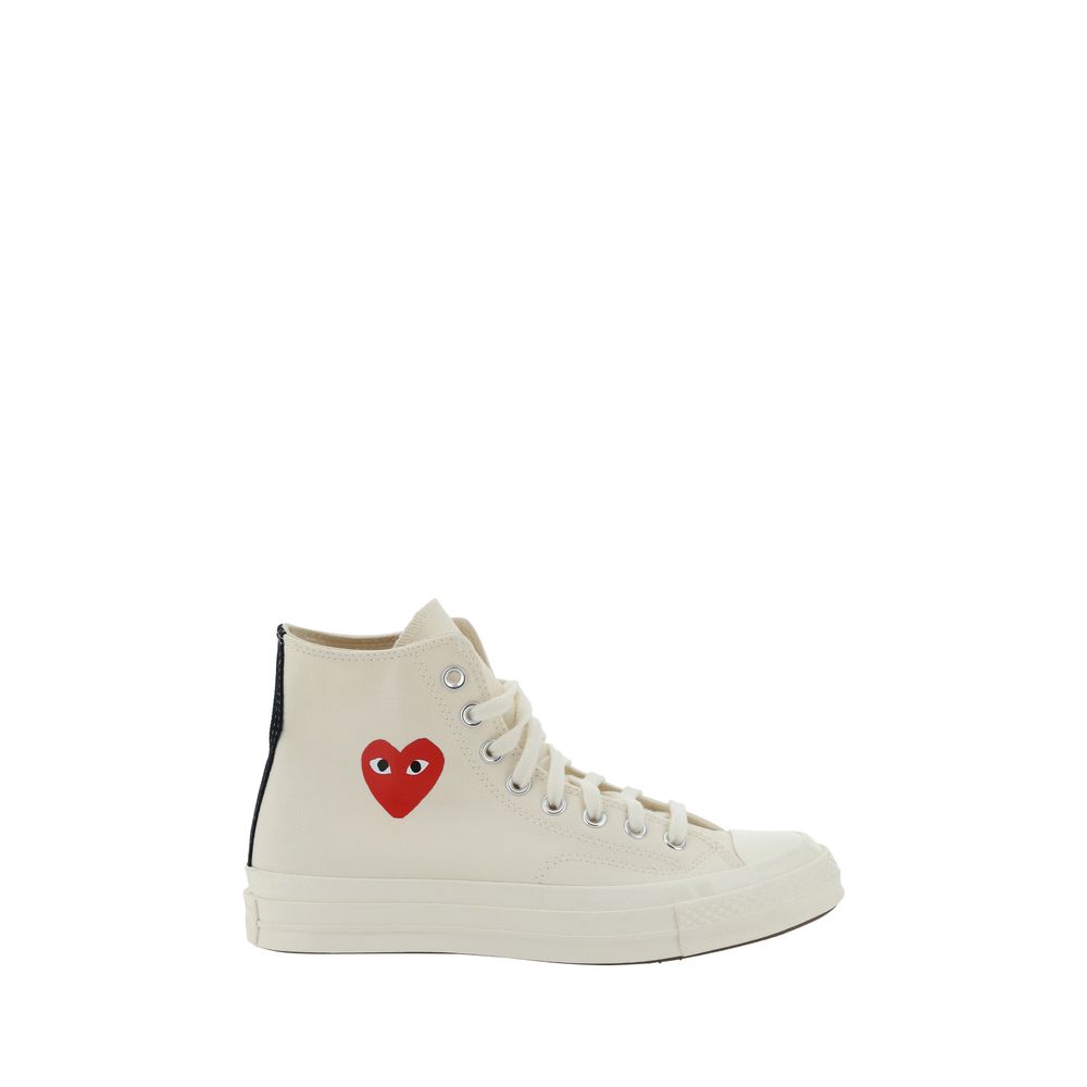 Comme des Garçons Play x Converse Weiße High-Top-Sneaker aus Gummi