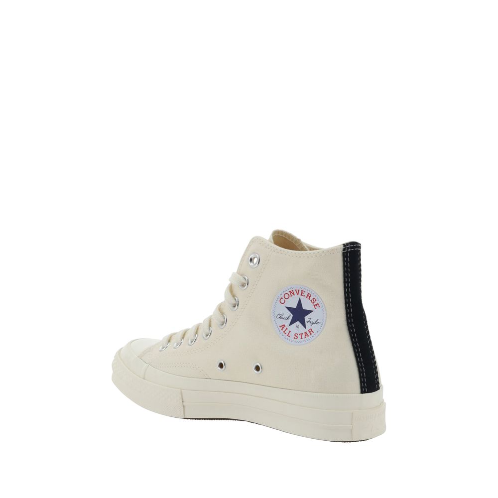 Comme des Garçons Play x Converse Weiße High-Top-Sneaker aus Gummi