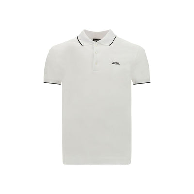 ZEGNA Weißes Elastan-Poloshirt