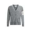 Graue Fleece-Strickjacke von Thom Browne