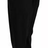 Pantalon court taille haute plissé en laine noire Dolce &amp; Gabbana