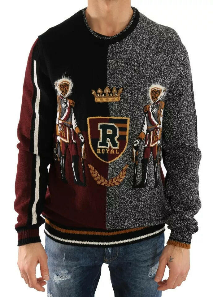 Pull en laine et cachemire multicolore Dolce &amp; Gabbana KING Knight Monkey