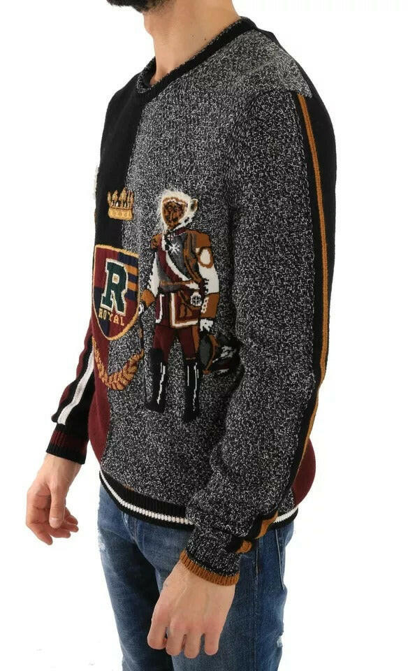 Pull en laine et cachemire multicolore Dolce &amp; Gabbana KING Knight Monkey