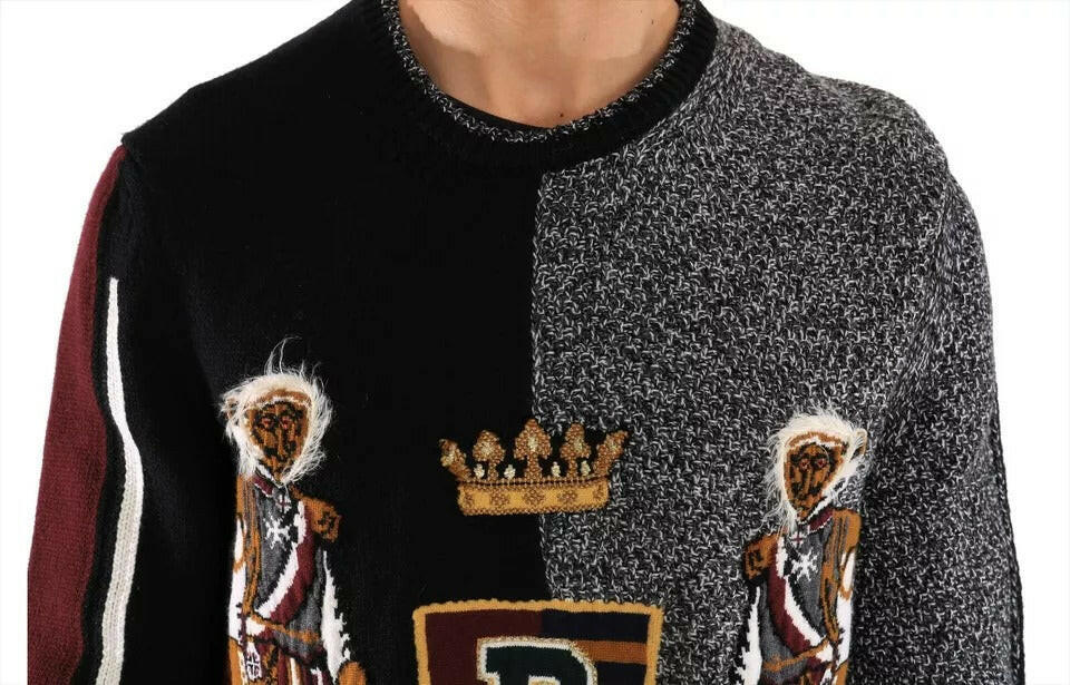 Pull en laine et cachemire multicolore Dolce &amp; Gabbana KING Knight Monkey