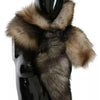 Dolce & Gabbana Brown Fox Tail Fur Shawl Neck Wrap Cover Collar Scarf