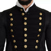 Dolce & Gabbana Black Button Embellished Military Jacket