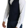 Dolce & Gabbana Navy Blue Men Formal Dress Waistcoat Vest