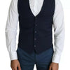 Dolce & Gabbana Navy Blue Men Formal Dress Waistcoat Vest