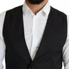 Dolce & Gabbana Black Men Formal STAFF Dress Waistcoat Vest