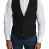 Dolce & Gabbana Black Men Formal STAFF Dress Waistcoat Vest