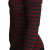 Dolce & Gabbana Black Red Striped Womens Cardigan Sweater
