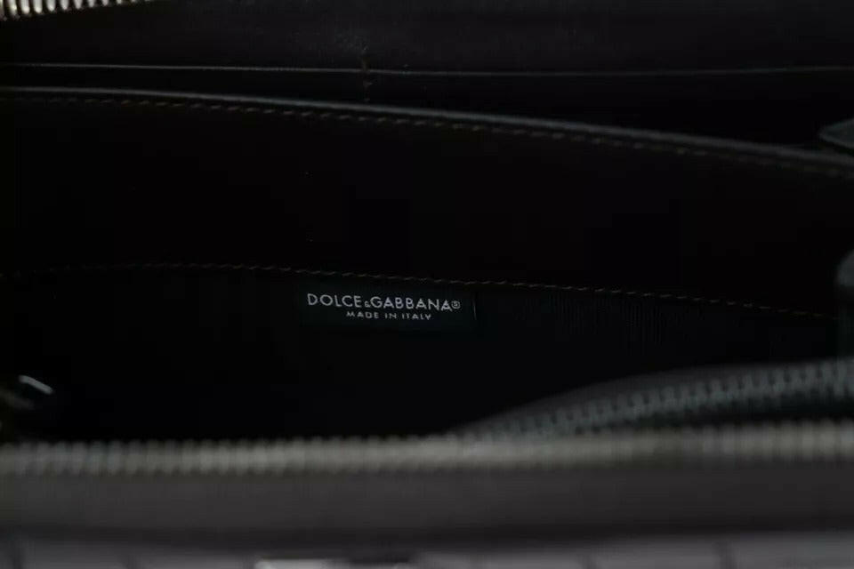 Dolce & Gabbana Brown Exotic Leather Zip Around Continental Clutch Wallet